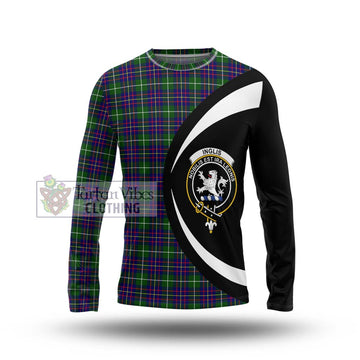 Inglis Tartan Long Sleeve T-Shirt with Family Crest Circle Style Unisex - Tartan Vibes Clothing
