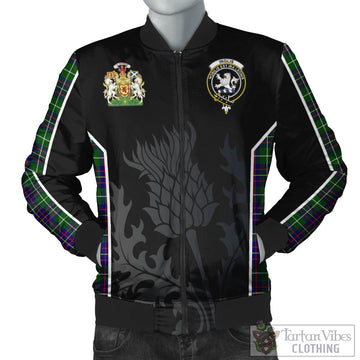 Inglis Modern Tartan Bomber Jacket with Family Crest and Scottish Thistle Vibes Sport Style
