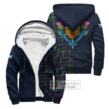 Inglis Tartan Sherpa Hoodie Alba with Scottish Lion Royal Arm Half Style Unisex S - Tartan Vibes Clothing