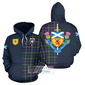 Inglis Tartan Hoodie Alba with Scottish Lion Royal Arm Half Style Zip Hoodie - Tartan Vibes Clothing