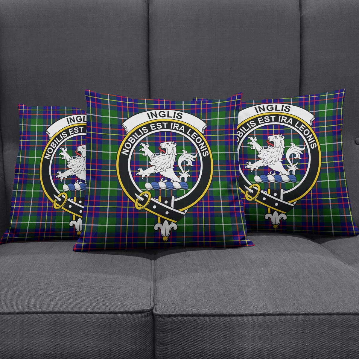 Inglis Tartan Pillow Cover with Family Crest Rectangle Pillow Cover 51*91cm - Tartan Vibes Clothing