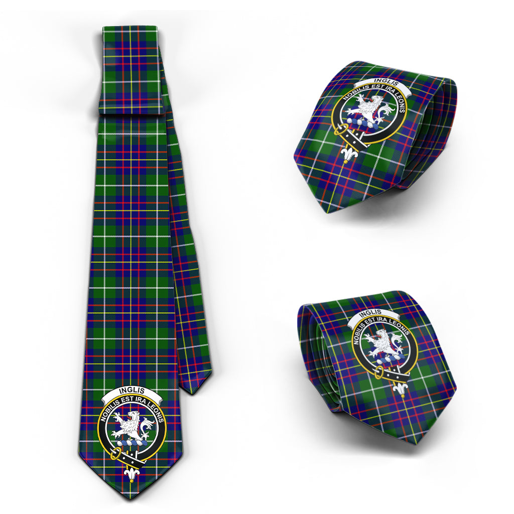 Inglis Tartan Classic Necktie with Family Crest Necktie One Size - Tartan Vibes Clothing