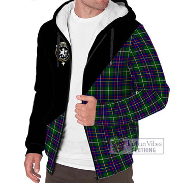 Inglis Tartan Sherpa Hoodie with Family Crest and Military Logo Style Unisex S - Tartan Vibes Clothing