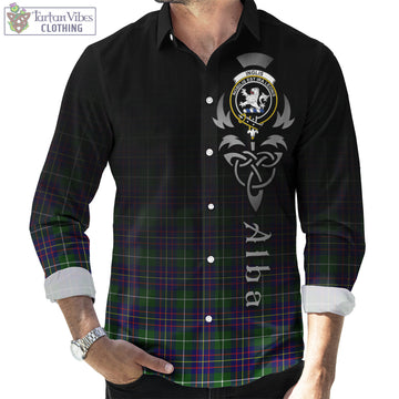 Inglis Tartan Long Sleeve Button Up Featuring Alba Gu Brath Family Crest Celtic Inspired Men's Shirt - Tartan Vibes Clothing