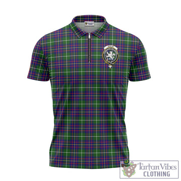 Inglis Tartan Zipper Polo Shirt with Family Crest Unisex - Tartan Vibes Clothing