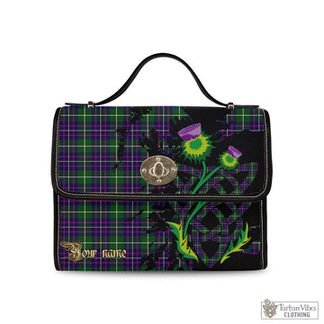 Tartan Vibes Clothing Inglis Modern Tartan Waterproof Canvas Bag with Scotland Map and Thistle Celtic Accents