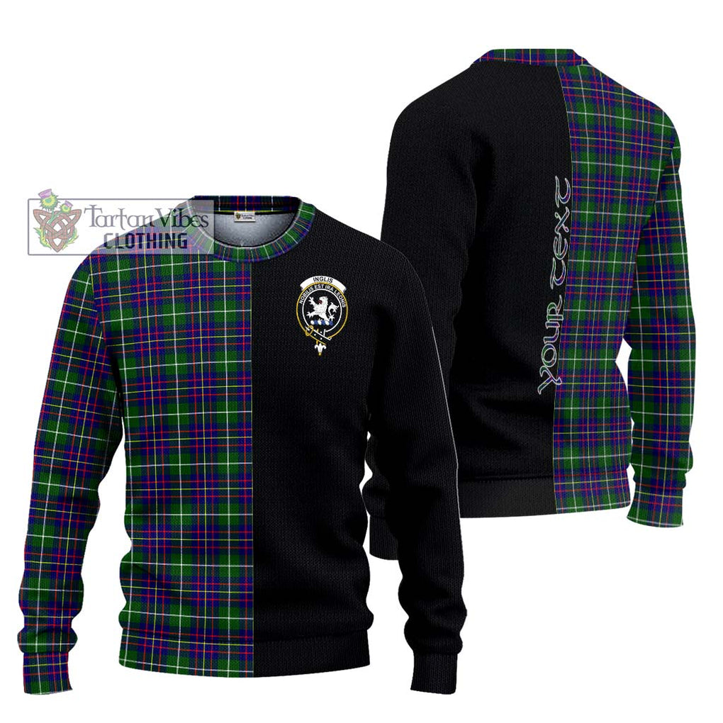 Inglis Tartan Ugly Sweater with Family Crest and Half Of Me Style Unisex - Tartan Vibes Clothing
