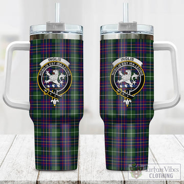 Inglis Modern Tartan and Family Crest Tumbler with Handle