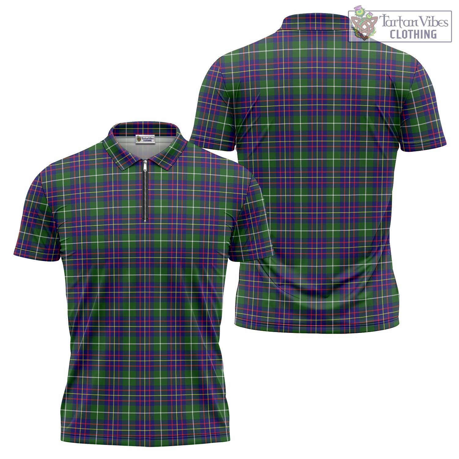 Inglis Tartan Zipper Polo Shirt Unisex - Tartan Vibes Clothing
