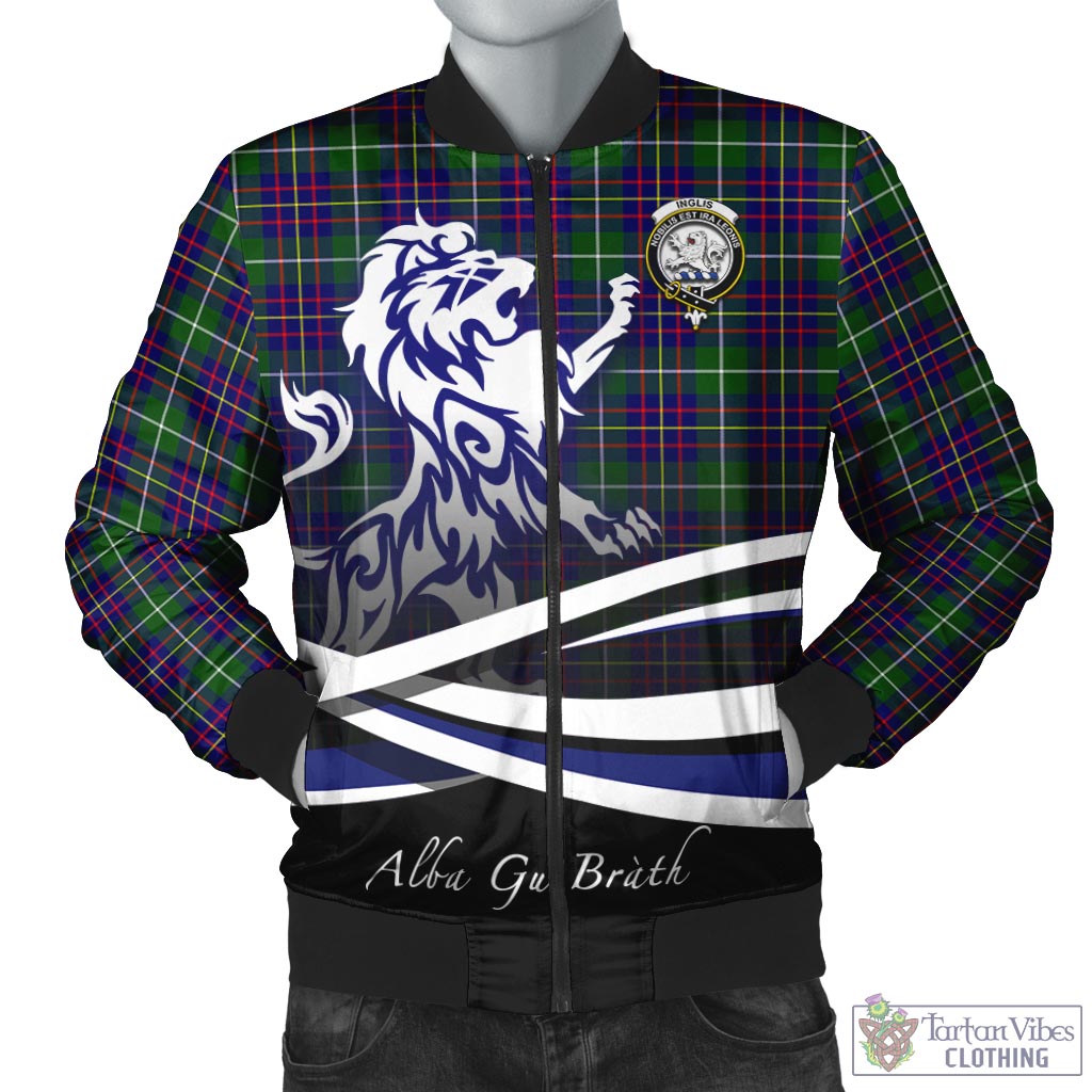 Inglis Tartan Bomber Jacket with Alba Gu Brath Regal Lion Emblem Unisex - Tartan Vibes Clothing
