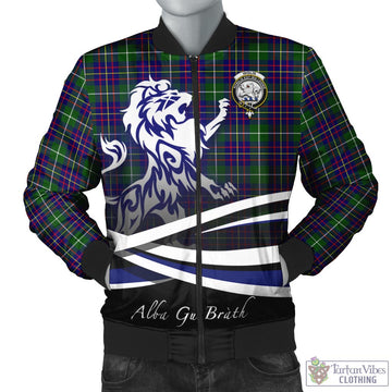Inglis Tartan Bomber Jacket with Alba Gu Brath Regal Lion Emblem Unisex - Tartan Vibes Clothing