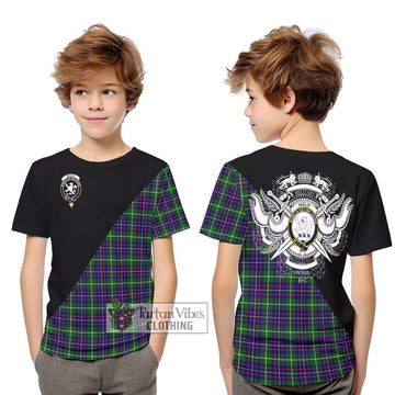 Inglis Tartan Kid T-Shirt with Family Crest and Military Logo Style Youth XL Size14 - Tartan Vibes Clothing