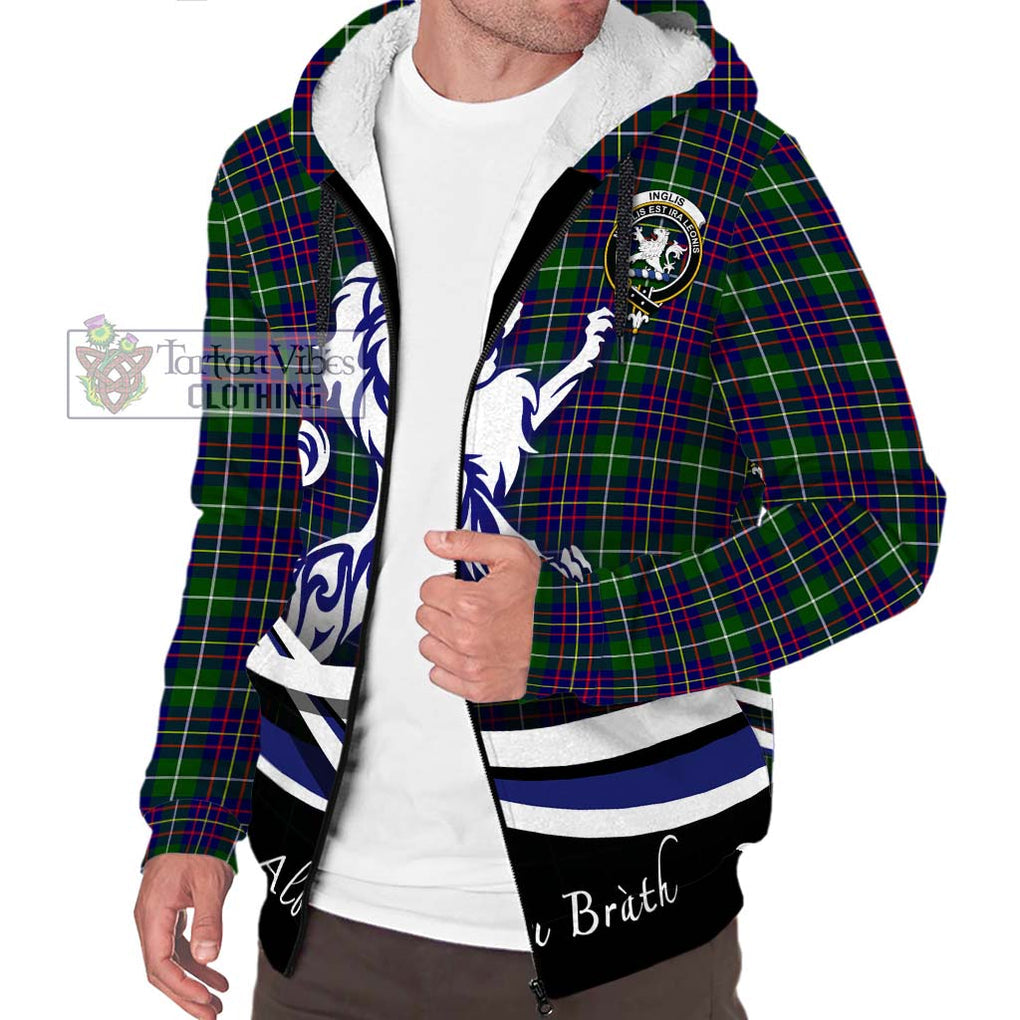Inglis Tartan Sherpa Hoodie with Alba Gu Brath Regal Lion Emblem Unisex S - Tartan Vibes Clothing
