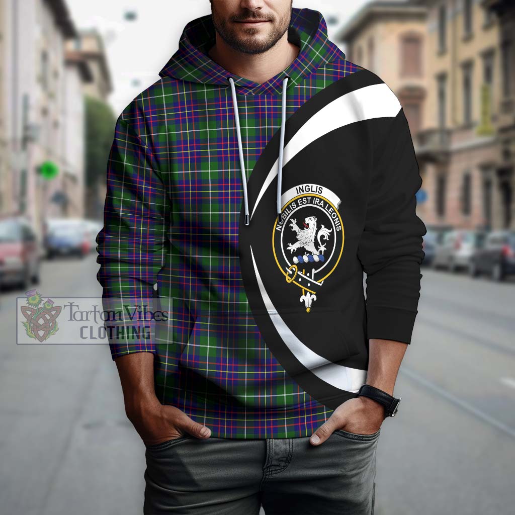 Inglis Tartan Hoodie with Family Crest Circle Style Zip Hoodie - Tartan Vibes Clothing