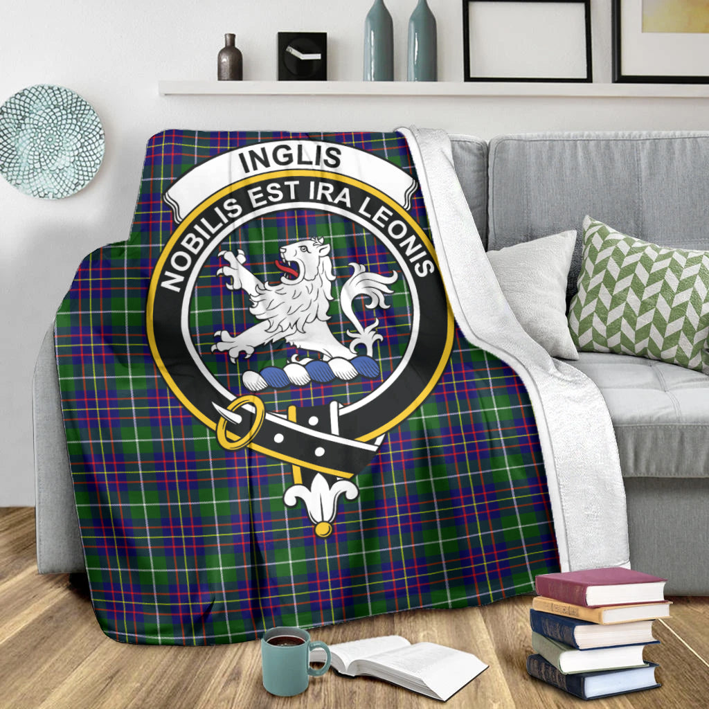 Inglis Tartan Blanket with Family Crest X-Large 59 x 79 inches 150 x 200 cm - Tartan Vibes Clothing