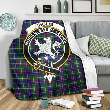 Inglis Modern Tartan Blanket with Family Crest