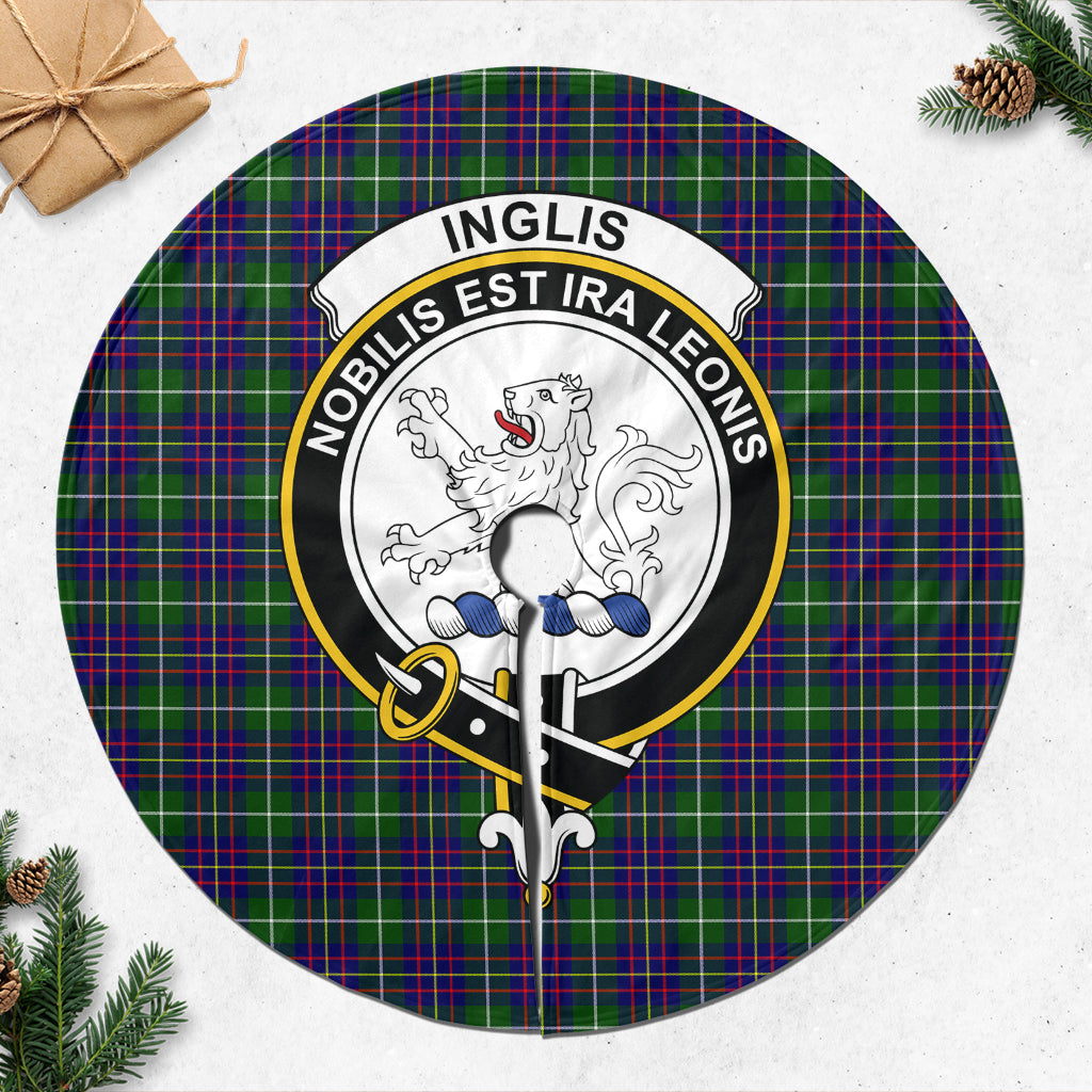 Inglis Tartan Christmas Tree Skirt with Family Crest 47*47 inch - Tartan Vibes Clothing