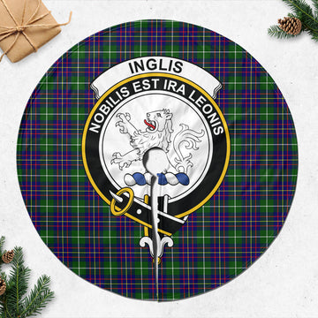 Inglis Tartan Christmas Tree Skirt with Family Crest 47*47 inch - Tartan Vibes Clothing