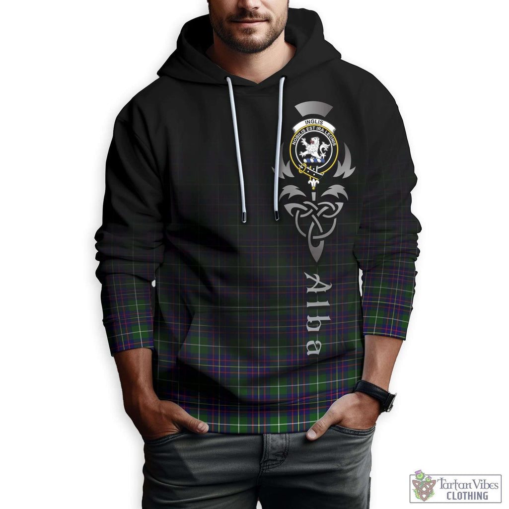 Inglis Tartan Hoodie Featuring Alba Gu Brath Family Crest Celtic Inspired Zip Hoodie - Tartan Vibes Clothing