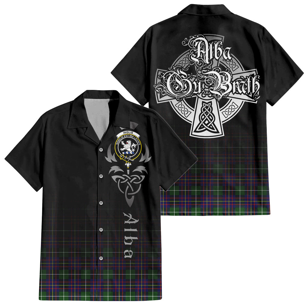 Inglis Tartan Hawaiian Shirt Shirt Featuring Alba Gu Brath Family Crest Celtic Inspired Kid - Tartan Vibes Clothing