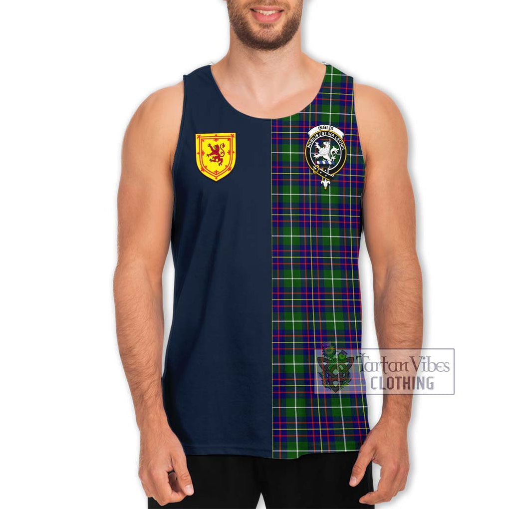 Inglis Tartan Men's Tank Top Alba with Scottish Lion Royal Arm Half Style Men - Tartan Vibes Clothing
