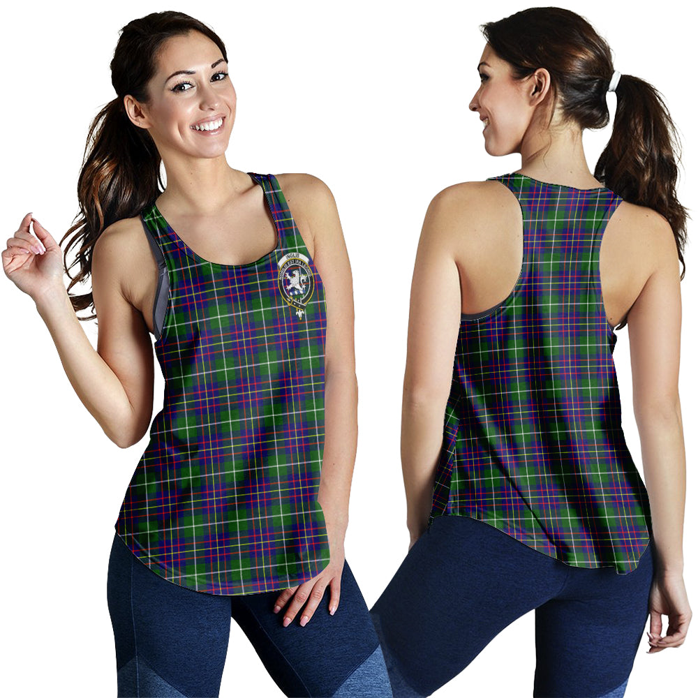Inglis Tartan Women Racerback Tanks with Family Crest 4XL - Tartan Vibes Clothing