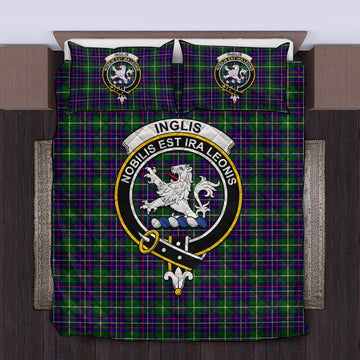 Inglis Tartan Quilt Bed Set with Family Crest King - Tartan Vibes Clothing