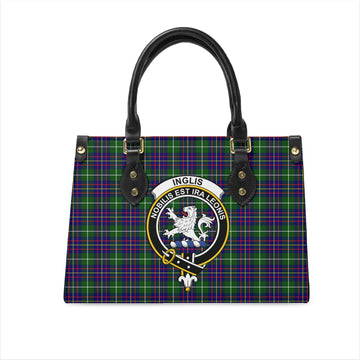 Inglis Modern Tartan Leather Bag with Family Crest