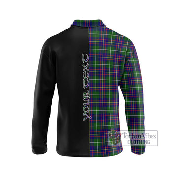 Inglis Tartan Long Sleeve Polo Shirt with Family Crest and Half Of Me Style - Tartan Vibes Clothing