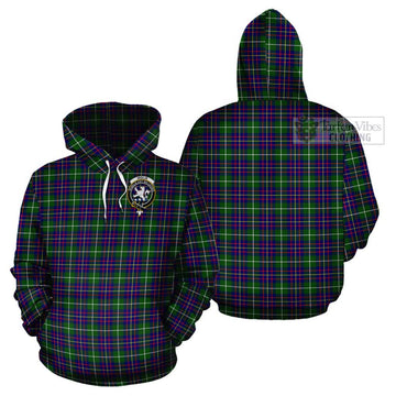 Inglis Tartan Cotton Hoodie with Family Crest - Tartan Vibes Clothing