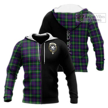 Inglis Tartan Knitted Hoodie with Family Crest and Half Of Me Style Unisex Knitted Zip Hoodie - Tartan Vibes Clothing