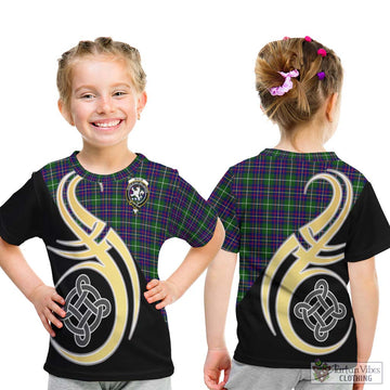 Inglis Tartan Kid T-Shirt with Family Crest and Celtic Symbol Style - Tartan Vibes Clothing
