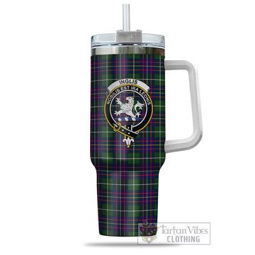 Inglis Tartan Tumbler with Handle with Family Crest - Tartan Vibes Clothing