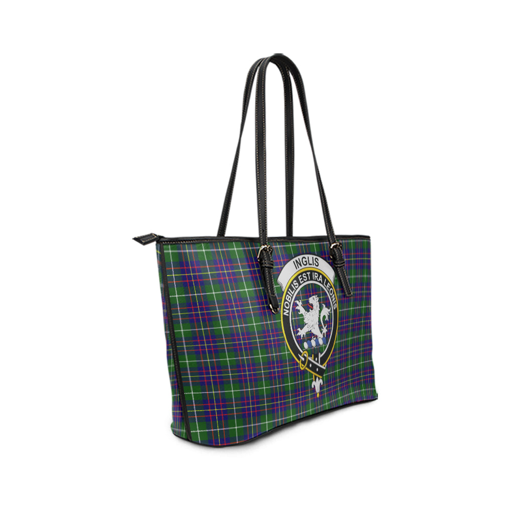Inglis Tartan Leather Tote Bag with Family Crest - Tartan Vibes Clothing