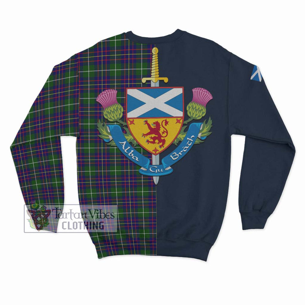 Inglis Tartan Sweatshirt Alba with Scottish Lion Royal Arm Half Style - Tartan Vibes Clothing