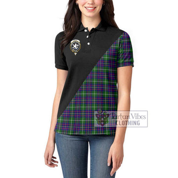 Inglis Tartan Women's Polo Shirt with Family Crest and Military Logo Style - Tartan Vibes Clothing
