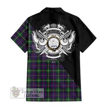 Inglis Tartan Hawaiian Shirt with Family Crest and Military Logo Style - Tartan Vibes Clothing