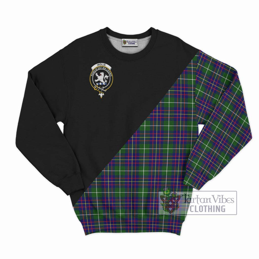 Inglis Tartan Sweatshirt with Family Crest and Military Logo Style - Tartan Vibes Clothing