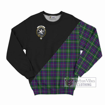 Inglis Tartan Sweatshirt with Family Crest and Military Logo Style - Tartan Vibes Clothing