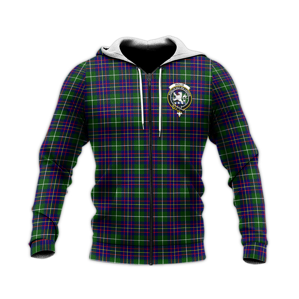 Inglis Tartan Knitted Hoodie with Family Crest Unisex Knitted Zip Hoodie - Tartan Vibes Clothing