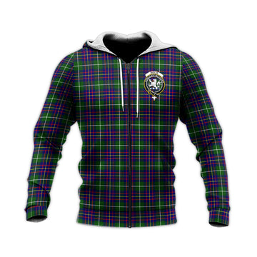 Inglis Tartan Knitted Hoodie with Family Crest Unisex Knitted Zip Hoodie - Tartan Vibes Clothing
