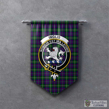 Inglis Tartan Gonfalon, Tartan Banner with Family Crest - Tartan Vibes Clothing
