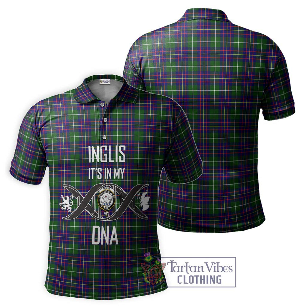 Inglis Tartan Polo Shirt with Family Crest DNA In Me Style - Tartan Vibes Clothing