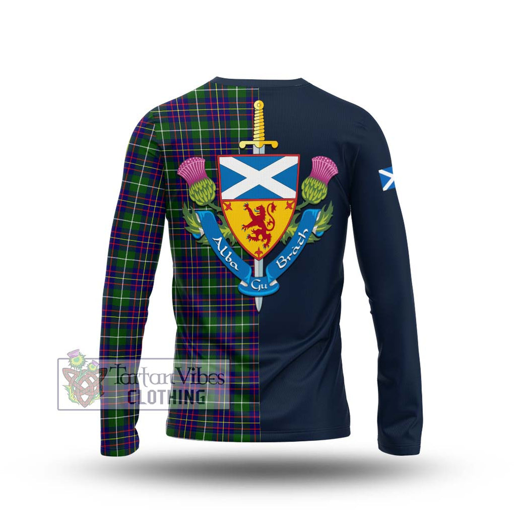 Inglis Tartan Long Sleeve T-Shirt Alba with Scottish Lion Royal Arm Half Style - Tartan Vibes Clothing