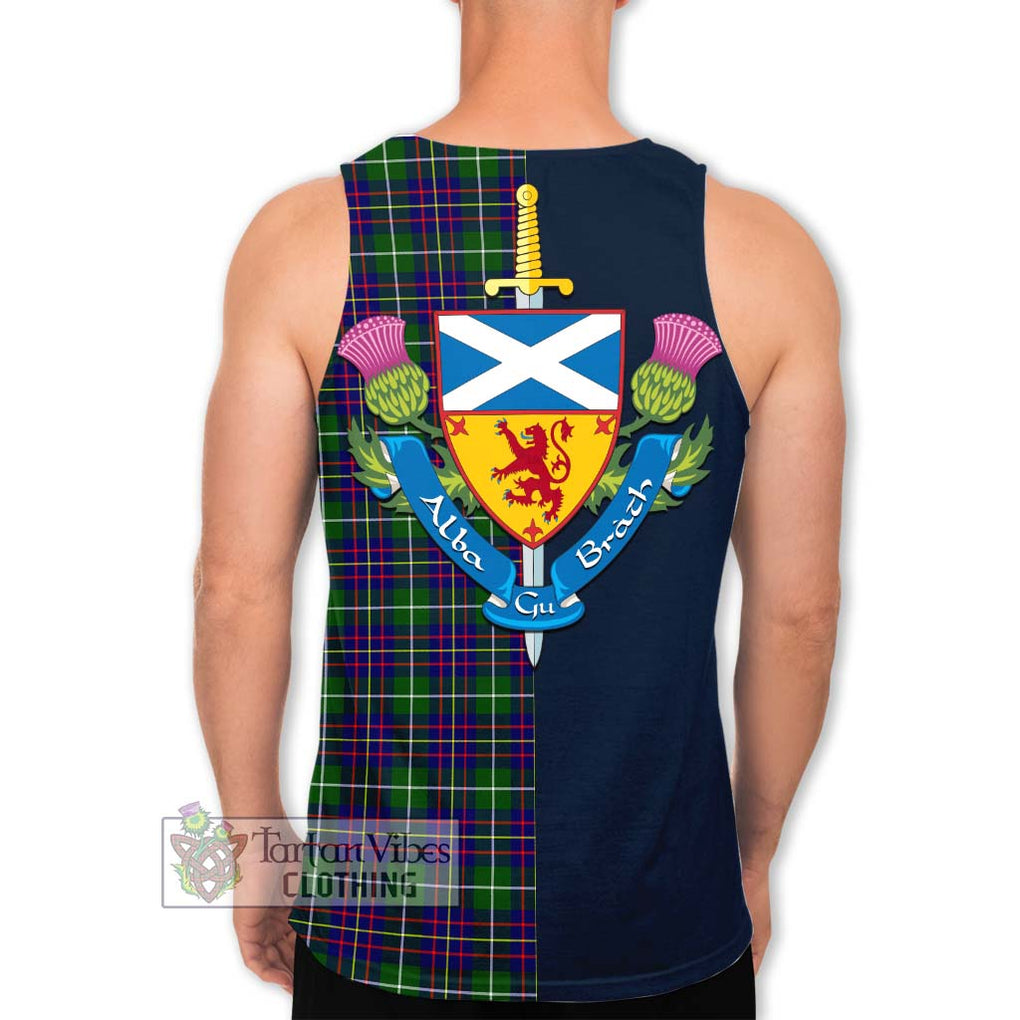 Inglis Tartan Men's Tank Top Alba with Scottish Lion Royal Arm Half Style - Tartan Vibes Clothing