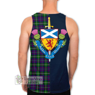 Inglis Tartan Men's Tank Top Alba with Scottish Lion Royal Arm Half Style - Tartan Vibes Clothing