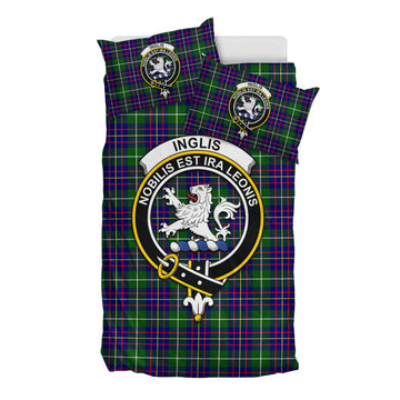 Inglis Tartan Bedding Set with Family Crest