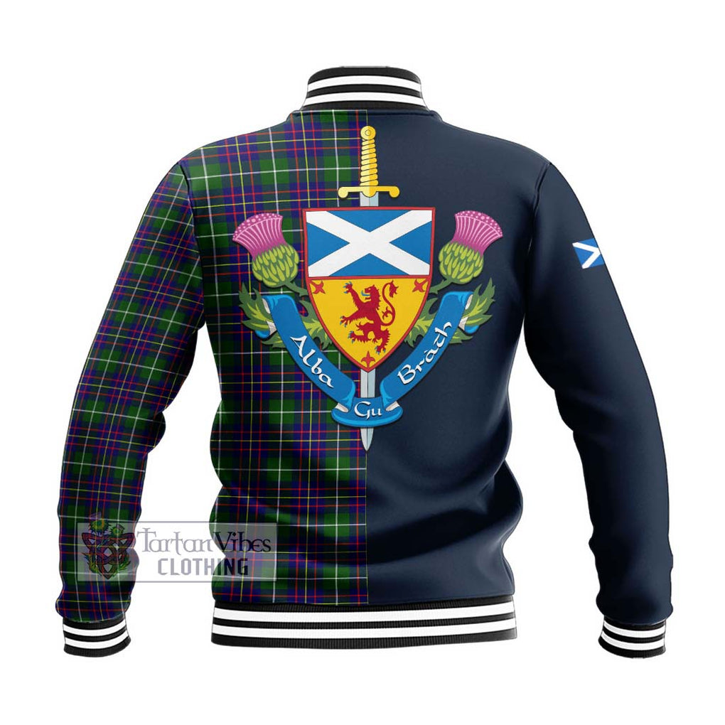 Inglis Tartan Baseball Jacket Alba with Scottish Lion Royal Arm Half Style - Tartan Vibes Clothing