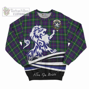Inglis Tartan Sweatshirt with Alba Gu Brath Regal Lion Emblem - Tartan Vibes Clothing