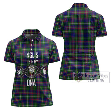 Inglis Tartan Women's Polo Shirt with Family Crest DNA In Me Style - Tartan Vibes Clothing